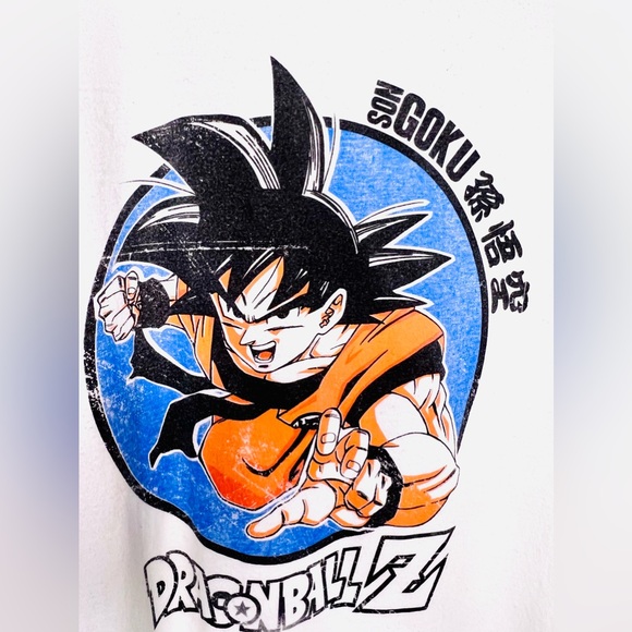 Dragon Ball Z Goku Anime Manga T-Shirt Men's L Short Sleeve Graphic White - Picture 2 of 4